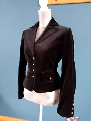Buy Gorgeous Vintage Black Velvet Jacket Uk 10 Gothic Steampunk Coat Todays Woman  • 16£