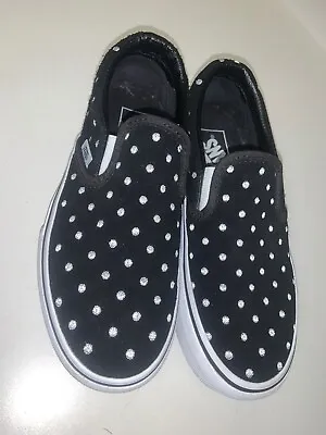 Buy VANS Slip On Shoes Black Felt Polka Dots Mens Size 5 /  Women’s Size 6.5 GEM !!! • 15.56£