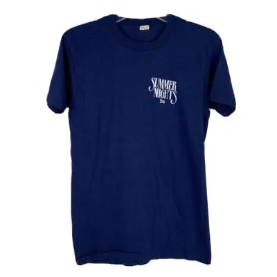 Buy Vintage 80s Moody Blues Size L Blue Summer Nights 84 Screen Stars Shirt USA • 37.76£