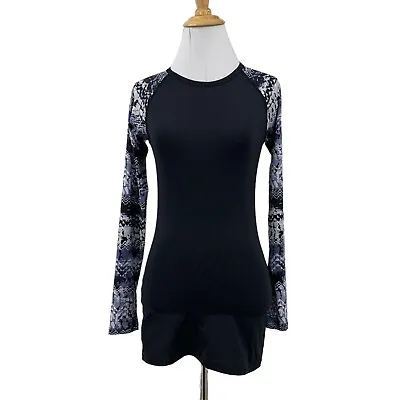 Buy TYR Durafast Lite Belize Rash Guard Women XS Extra Small Black UPF 50 Swim Shirt • 16.34£