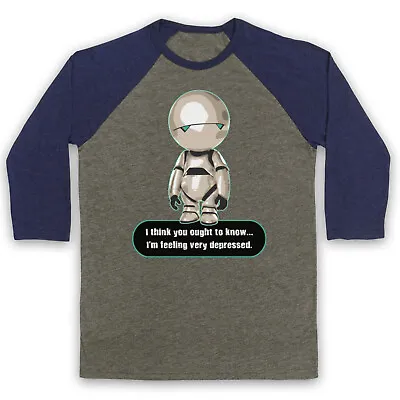 Buy Marvin Paranoid Android Unofficial Hitchhikers Guide 3/4 Sleeve Baseball Tee • 23.99£
