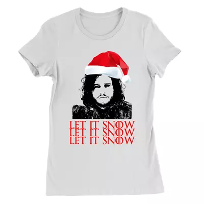 Buy Let It Snow Womens T-Shirt Christmas Game Of Thrones Present Gift Jon Snow • 9.49£