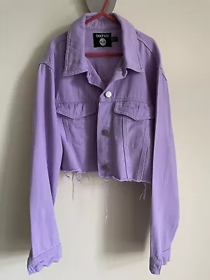 Buy Boohoo Cropped Lilac Denim Trucker Jacket • 25£