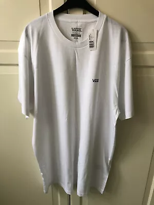 Buy VANS Men's White 100% Cotton Classic Fit Logo T Shirt Size L BNWT • 9£