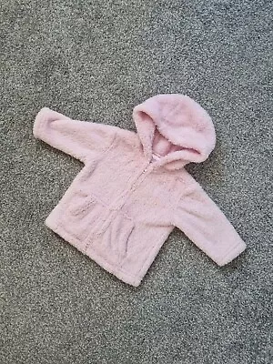 Buy Baby Girl Pink Teddy Fleece Zip Up Hoodie 0-3 Months Casual Winter Pockets J • 3.99£
