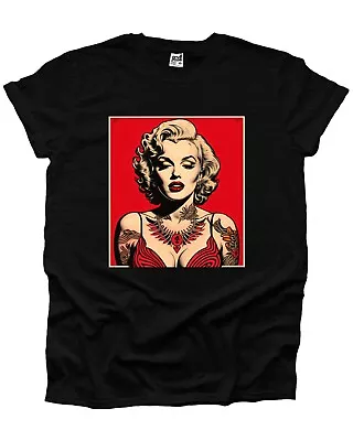 Buy Marilyn Monroe Rockabilly Tattoo Movie Star Icon Music 60s Mens Tshirt Woman UK • 9.99£