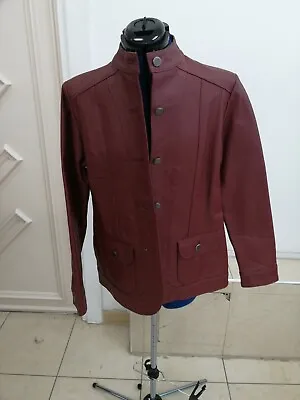 Buy Ladies Real Leather Blazer Jacket Burgundy Women Fashion Girls Top Size 12 UK • 44.99£