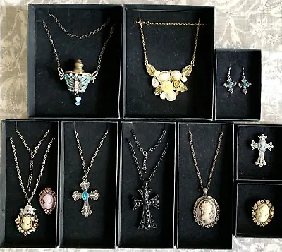 Buy Steampunk Victorian Necklace Brooch Whitby Goth Jewellery Cameo Bundle X 9 Boxed • 20£