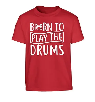 Buy Born To Play Drums, Child's T-shirt Music Lyrics Beat Drumsticks Band Funny 4043 • 10.95£