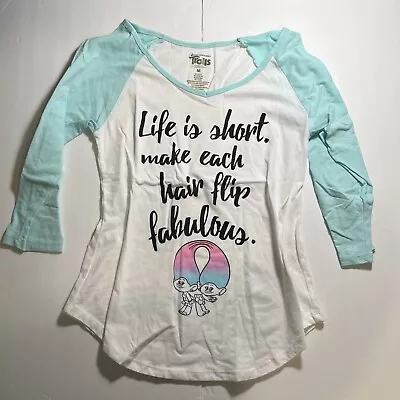 Buy Dreamworks Trolls Juniors Life Is Short Graphic T-Shirt SIZE Medium |M • 5.79£