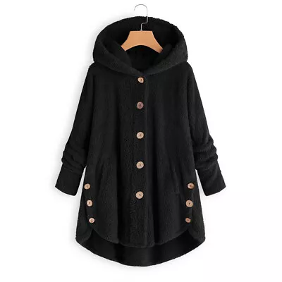 Buy Women Fleece Teddy Bear Coat Jumper Tops Hooded Hoodie Sweatshirt Plus Size 6-20 • 9.99£