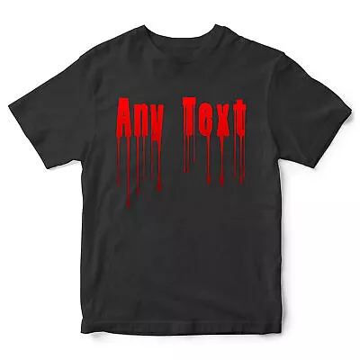 Buy Kids Personalised Blood Text T Shirt Shirt Halloween All Saints Eve Hallows F... • 12.99£