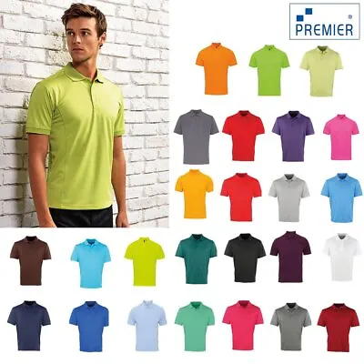 Buy Premier Cool Checker Pique Polo (PR615) - Unisex Plain Casual Wear T-Shirt • 14.19£
