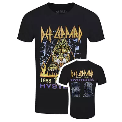 Buy Def Leppard T-Shirt Hysteria 1988 Tour Band Official New Black • 15.95£