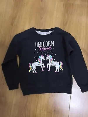 Buy Primark Girls Grey Cotton Pullover Sweatshirt Size 7-8 Years - Unicorns • 4.99£