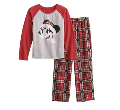 Buy Jammies For Families Disney Pajamas Girls 4 Minnie Mouse Fleece Holiday Set • 5.53£