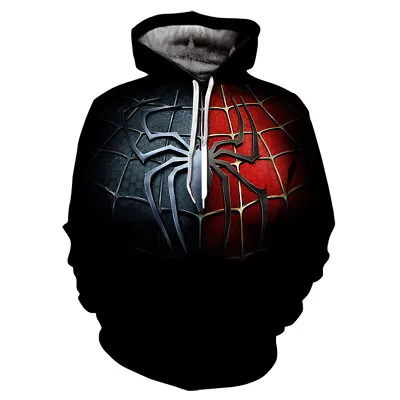 Buy Marvel Spiderman Hoodie 3D Sweatshirt Hooded Pullover Coat Casual Jacket Sweater • 8.39£