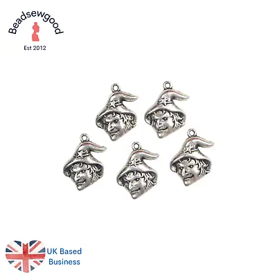 Buy 10 Witch Wizard Charms Antique Silver Halloween, Fairy Tale Jewellery Crafts • 2.40£