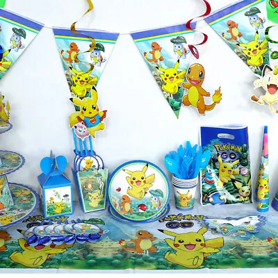 Buy Pokemon Pikachu Kinder Geburtstag Geschirr Teller Becher Party Dekoration Ballon • 10.48£