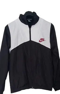 Buy Nike Shell Windbreaker Jacket  M White/Black Mens Zip Up Running Training Top • 15.08£