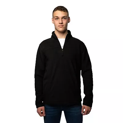 Buy Mens Half Zip Fleece Jacket Warm Winter Long Sleeve Pullover Tops Jumper Sweater • 11.99£