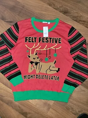 Buy NWT Women's Junior XL Ugly Tacky Christmas Sweater Humor • 14.24£