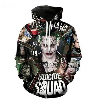 Buy Fashion Harley Quinn Joker 3d Print Men/Womens Hoodie Sweatshirt Pullover Tops • 14.39£