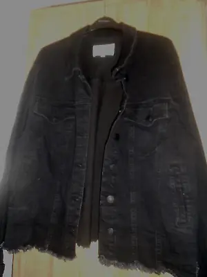 Buy Angels Black  Indigo Denim Jacket,cotton/mix, Collar,metal Buttons,pockets,xl • 7.99£