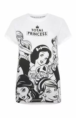 Buy New! Disney Princess Lounge T-shirt - UK 10-12 - White Cute Fun Snow White Ariel • 14.99£