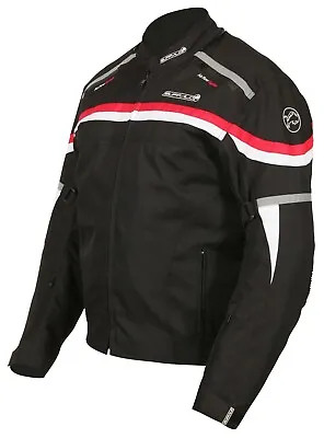 Buy Buffalo Men's Rebel Jacket Black Red Waterproof Motorcycle Jacket NEW • 49.99£