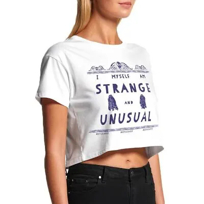 Buy Women's Beetlejuice Strange And Unusual Cropped White T-Shirt • 9.95£