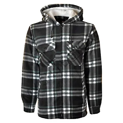 Buy Mens Padded Shirt Fur Lined Lumberjack Flannel Work Jacket Warm Thick Casual Top • 20.99£