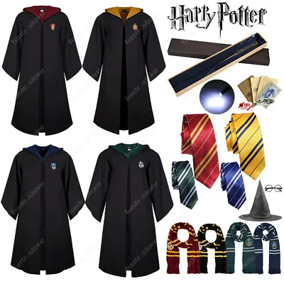 Buy Harry Potter Gryffindor Slytherin Ravenclaw Hufflepuff Costume Robe Cape Scarf • 8.59£