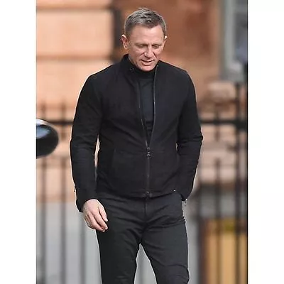 Buy James Bond Spectre 100% Genuine Lamb Black Suede Leather Jacket With Two Way Zip • 89.99£