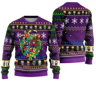 Buy Iron Man Hulk Thor Ugly Christmas Sweater End Game Christmas Sweater • 38.94£