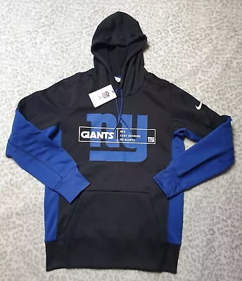 Buy Nike NFL New York Giants Therma Fit Colour Block Hoodie Size UK S Black Blue • 34.99£