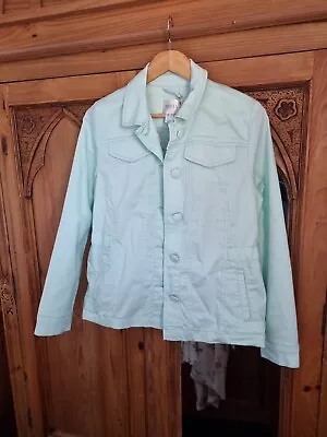 Buy Ladies Denim Style Cotton  Jacket Size 14 Mint Green Nwt Lite • 12.95£