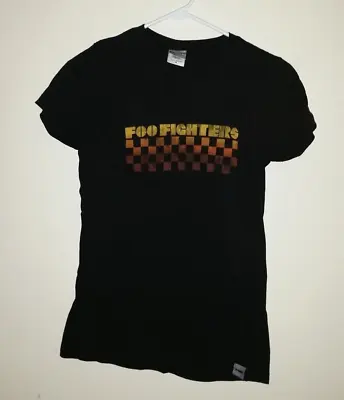 Buy  Foo Fighters  Checkerboard Ladies Sz M Black Shirt   F007 • 48.03£