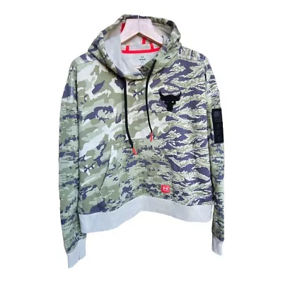 Buy Under Armour Project Rock Women’s Veteran’s Patch Green Camouflage Hoodie, Large • 52.26£