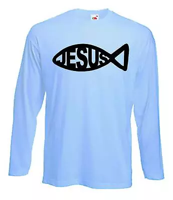 Buy JESUS LONG SLEEVE T-SHIRT - Christian Cross Religious Christians - Colour Choice • 15.95£