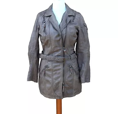Buy Womens Vintage Gypsy Faded Look Zipped Leather Jacket Retro New Wave Indie 8 • 19.95£