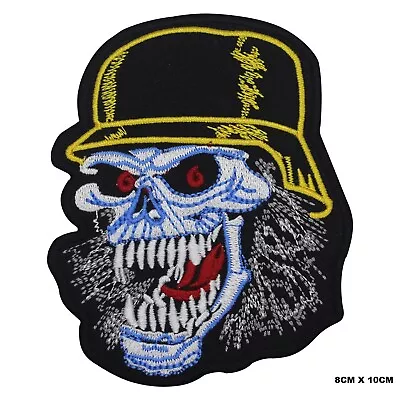 Buy Slayer Skull Biker Embroidered Patch Iron On/Sew On Patch Batch For Clothes • 2.09£