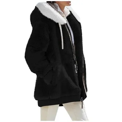 Buy 8-22 Size Women Warm Teddy Bear Fluffy Coat Ladies Hooded Fleece Jacket Outwear • 16.99£