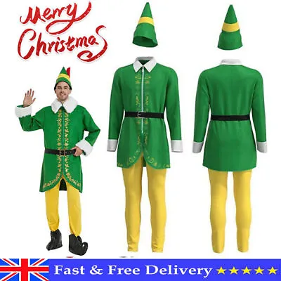 Buy 5PCS/Set Buddy The Elf Costume Men Christmas Elf Costume Cosplay Full Sets UK • 24.79£
