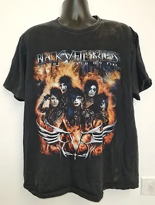 Buy Black Veil Brides T Shirt Vintage 2011s Glam Rock Metal Band Size Extra Large • 45£