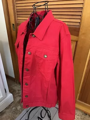 Buy Women’s Red Jean Jacket Size 12 • 15.19£