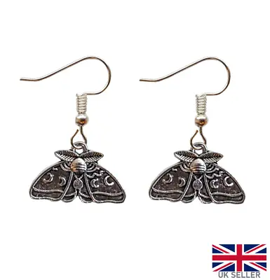 Buy Small Moth Earrings Jewellery Death Butterfly Pendant Gothic Steampunk Earring • 3.99£