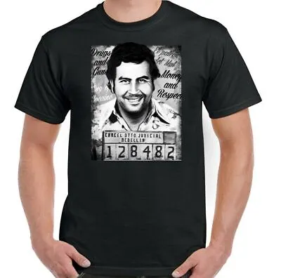 Buy Pablo Escobar T-Shirt Mug Shot Mens Narcos TV Show Cartel Drug Cocaine Mugshot • 9.54£