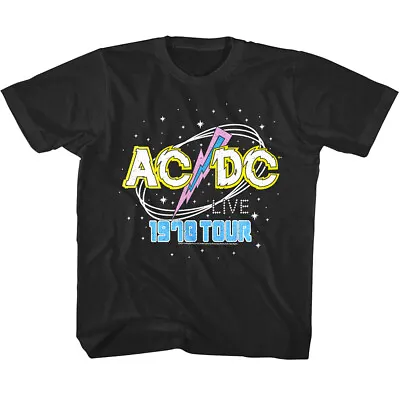 Buy ACDC Live Tour 1978 Kids T Shirt Intergalactic Space Stars Rock Concert Merch • 18.51£