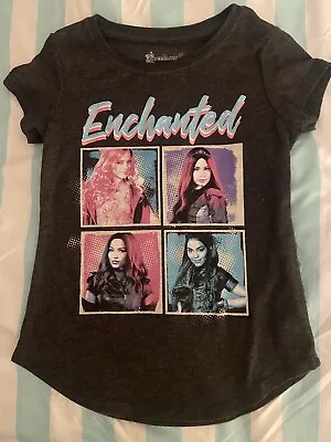 Buy Disney Descendants 3  Enchanted  Dark Gray Graphic Girls Tshirt Size 7-8 • 6.31£